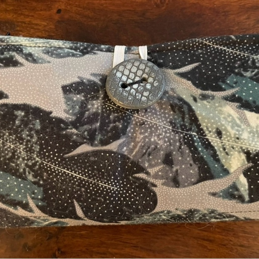 Leaf Patterned Clutch with Button Closure - Budgeting Wallet